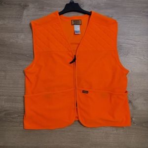 SPORTS AFIELD MEN'S BLAZE ORANGE HUNTING UTILITY POCKET GAMEBAG VEST: LARGE